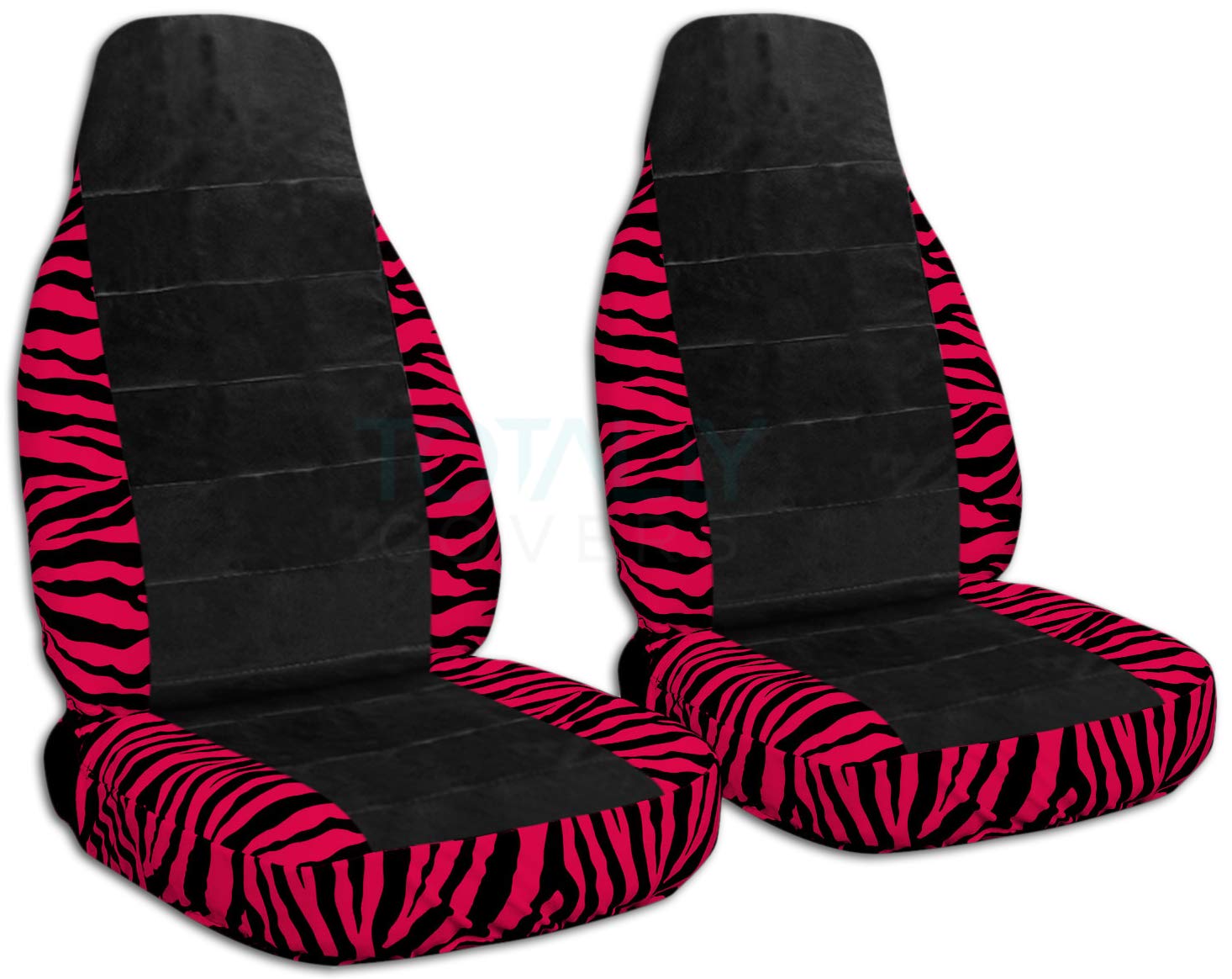 Red Zebra Print Car Seat Covers - Universal Fit for Cars, Trucks, Vans, SUVs & RVs (30 Animal Patterns) - Waterproof & Durable Protection for Pets, Kids & Daily Commute