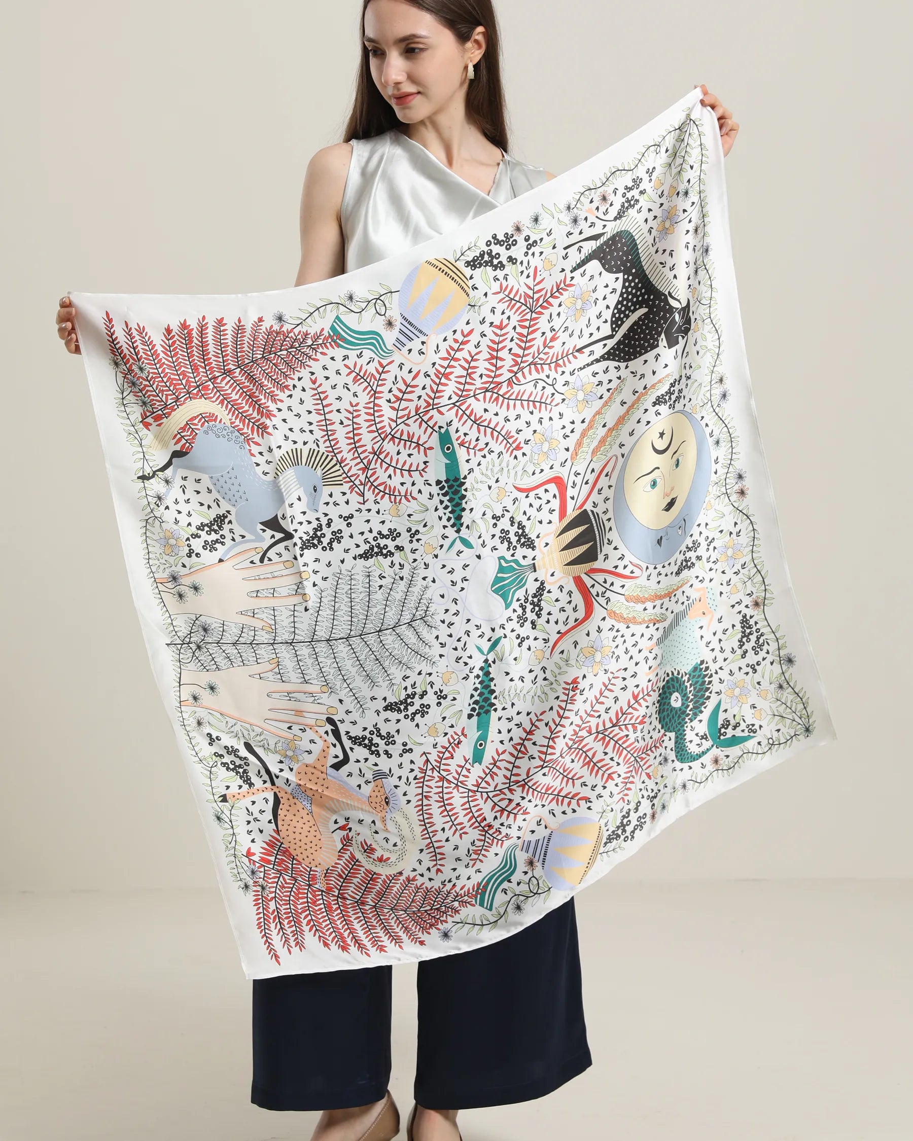 Luxury Silk Scarf for Women - Lightweight Spring & Summer Fashion Accessory - Perfect for Office, Travel and Special Occasions