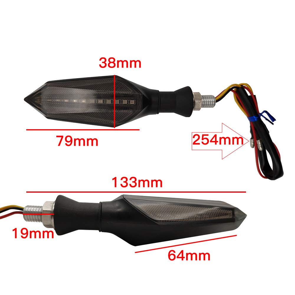 2X 12LED Motorcycle Turn Signal Lights - Waterproof Flowing Flashing Indicators for Universal Fit | Enhanced Visibility for Night Riding & Safety Warning