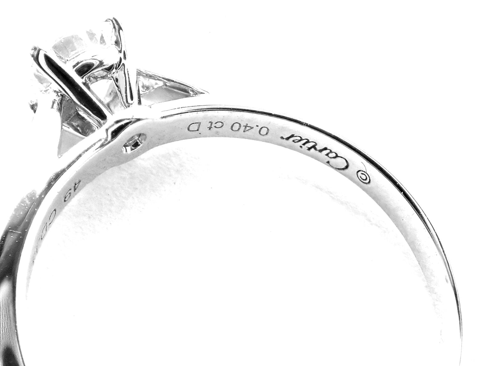 Authentic Cartier Platinum 0.40ct VVS1/G Diamond Solitaire Engagement Ring for Women - Luxury Wedding Proposal Jewelry Gift for Her