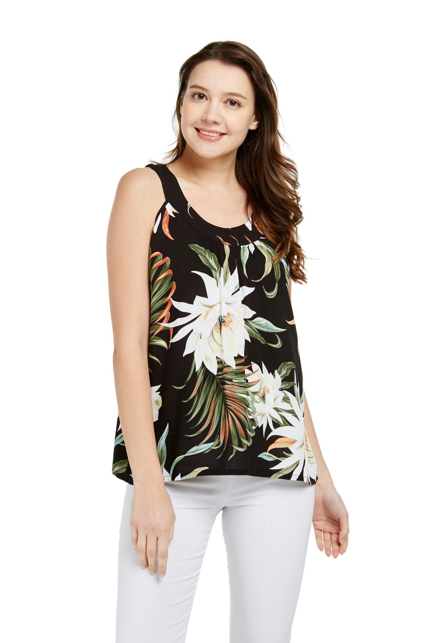Matching Mother Son Hawaiian Luau Outfit - Tropical Floral Print Black Shirt Set for Family Beach Party & Summer Vacation