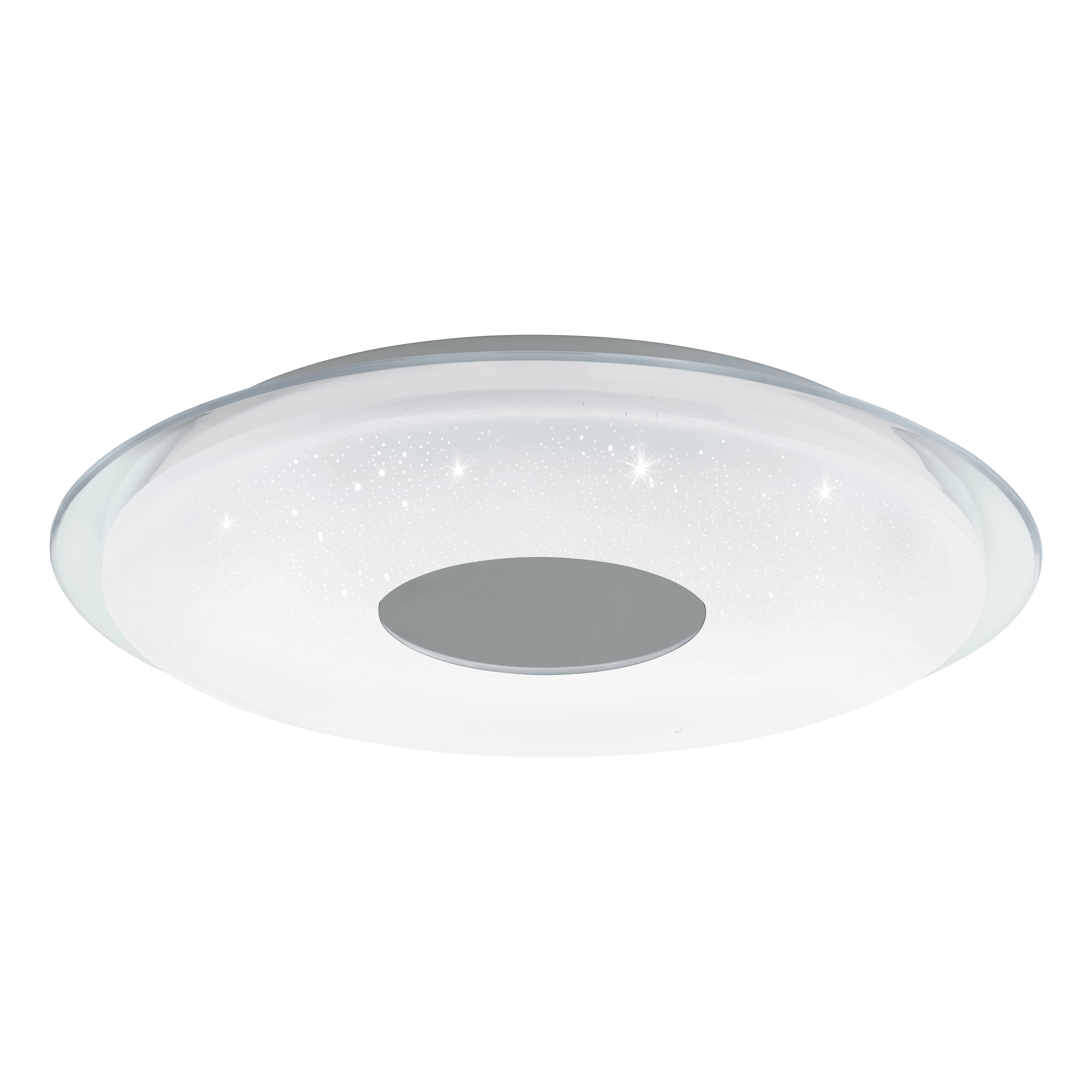 Eglo Connect Lanciano Z Smart Round Chrome LED Ceiling Flush Light 45cm - Modern Lighting for Living Room, Bedroom & Kitchen - Dimmable WiFi Control for Smart Home