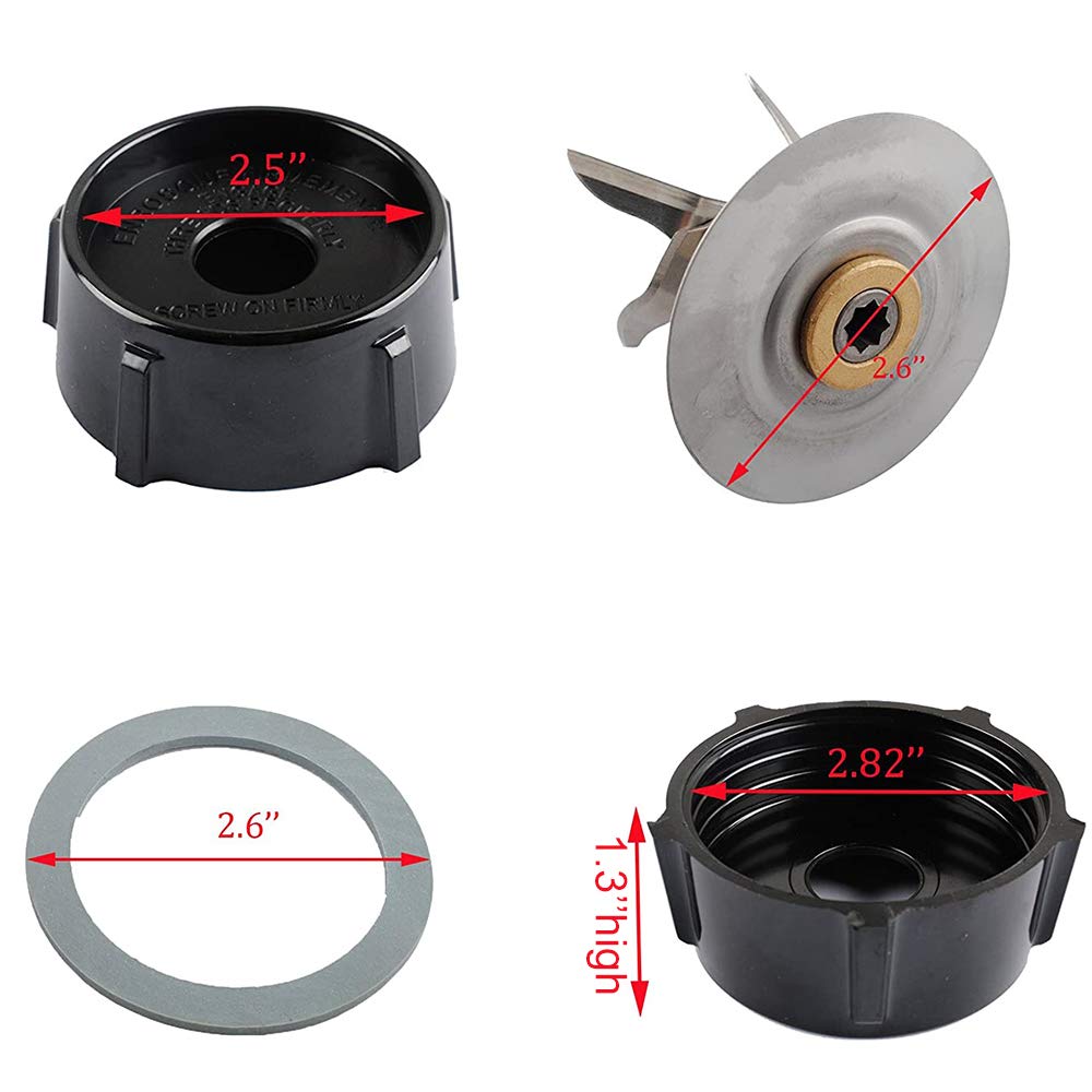 SixElements Replacement Blender Blade for Oster Osterizer - 4902 Jar Bottom with Rubber Seal Gasket & 6-Point Fusion Blade 4980 - Perfect for Smoothies, Shakes, and Food Prep