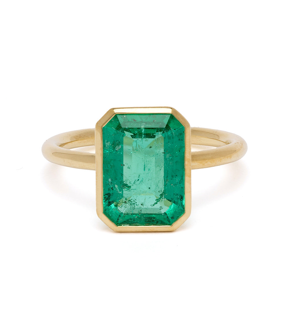 Exquisite 2.5 Carat Colombian Emerald Engagement Ring for Women - Vintage Inspired Bezel Setting, Perfect for Proposals, Anniversaries & Special Occasions