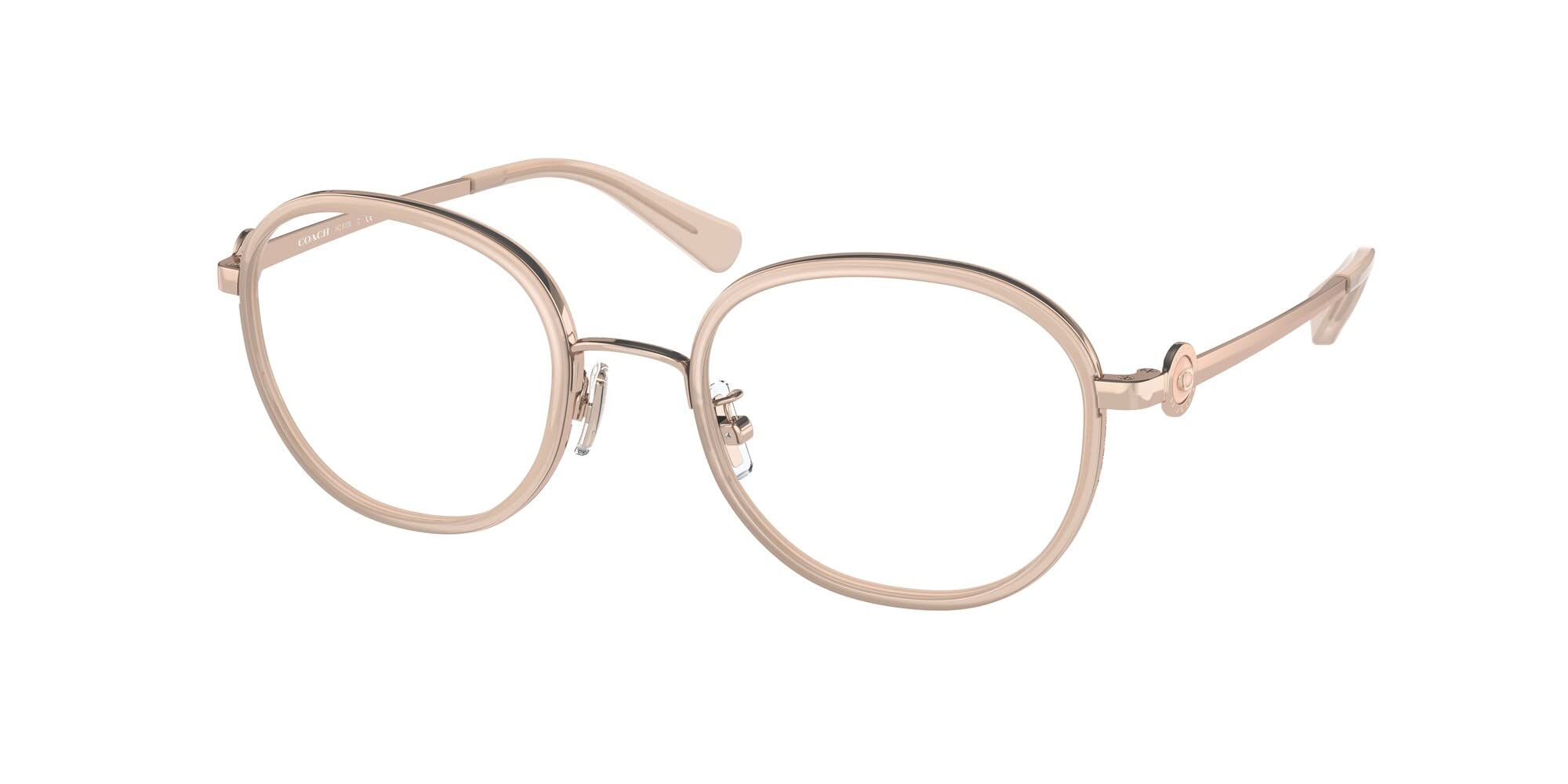 Coach HC5129 Prescription Eyeglasses Frames - Milky Pink Color with Demo Lenses, 51mm Bridge | Stylish Women's Eyewear for Work, Reading & Fashion Accessories