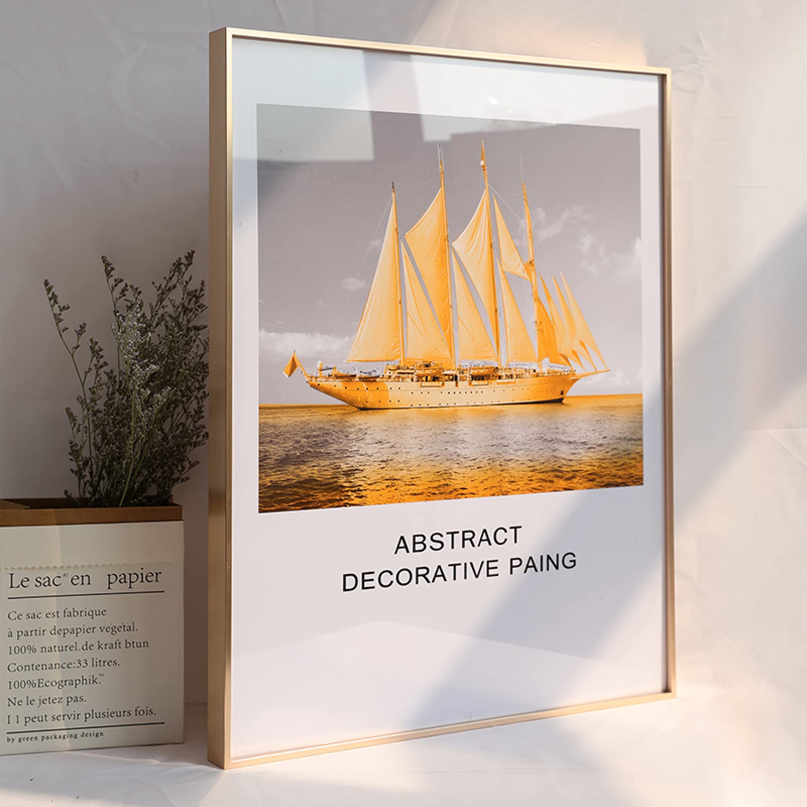 MEYYY A3 Poster Photo Frame - Gold Certificate Picture Frame for Wall Mounting 42x29.7cm (16.5x11.7in) - Perfect for Home Decor, Office Awards & Graduation Diplomas Display