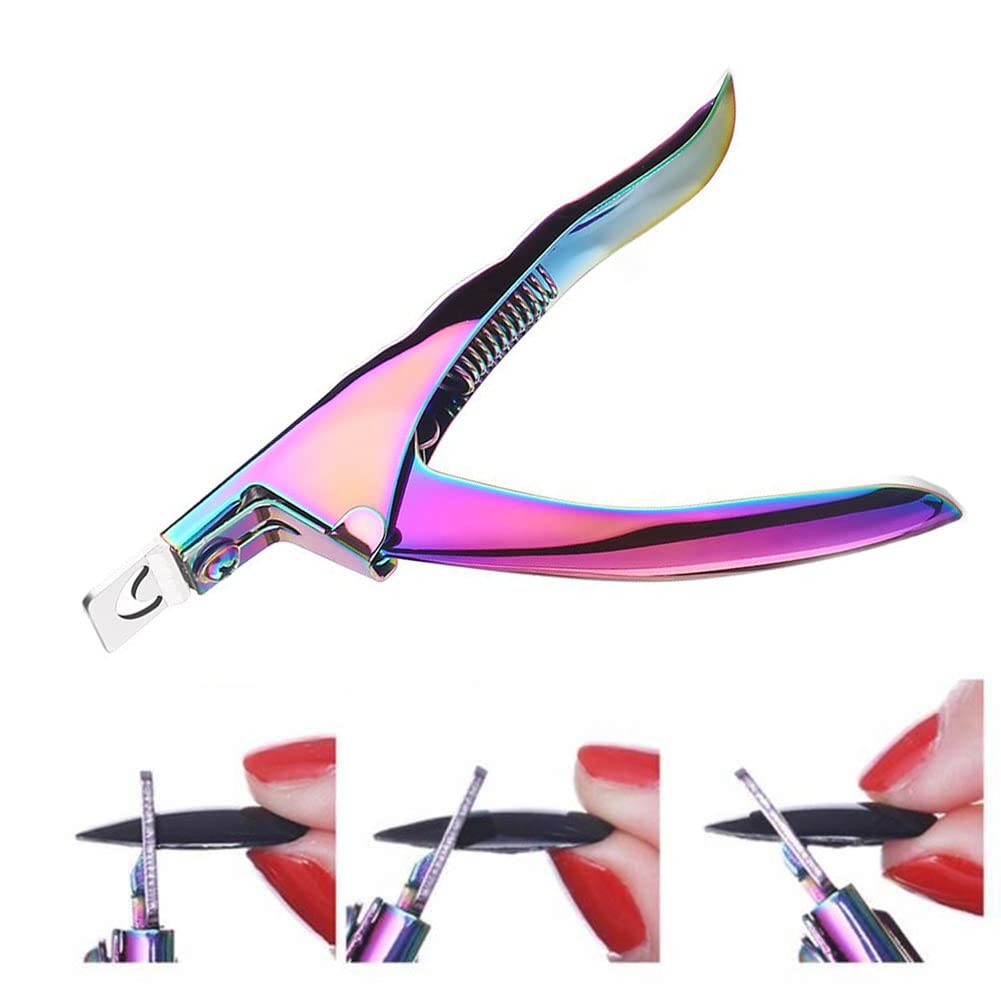 BornBeauty Stainless Steel False Nail Clippers - Professional Fake Nail Trimmer for Acrylic & Artificial Nails | Manicure Tool for Nail Art, Salon & Home Use | Perfect for DIY Nail Extensions & Gel Polish Designs
