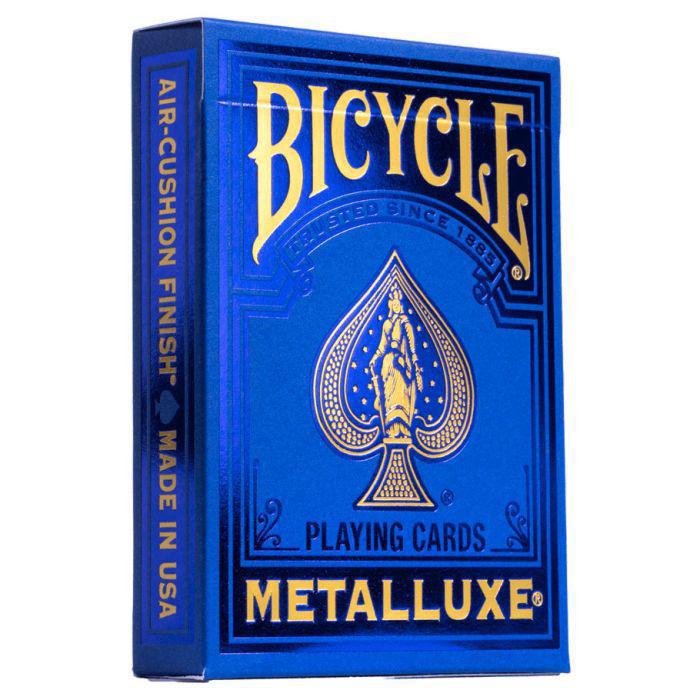 Premium Bicycle Metalluxe Blue Playing Cards - Durable Poker Cards for Magic Tricks, Card Games, and Casino Nights