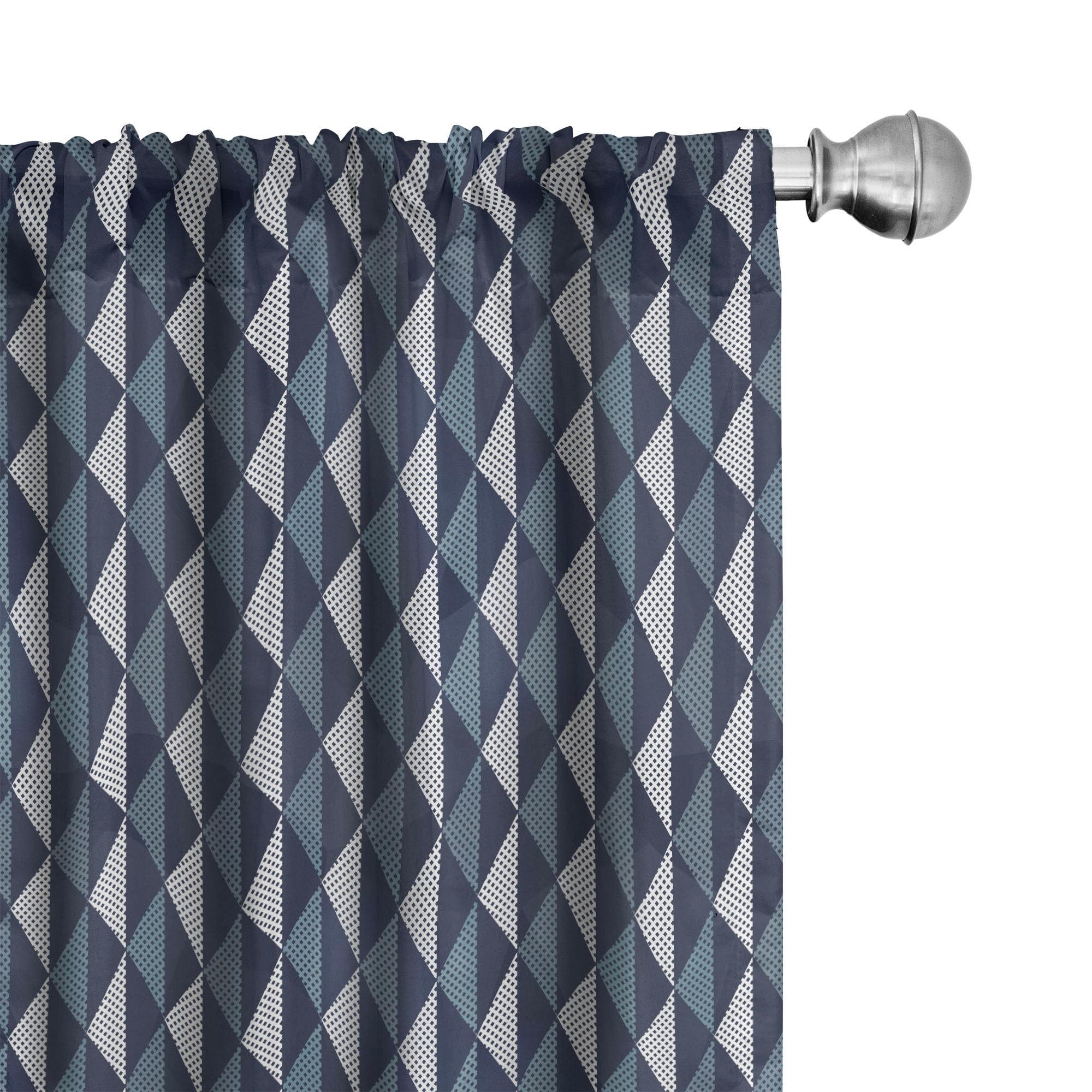 Ambesonne Geometric Curtains - Abstract Rhombus & Dot Pattern Retro Design, 2 Panel Window Treatments for Living Room & Bedroom (28