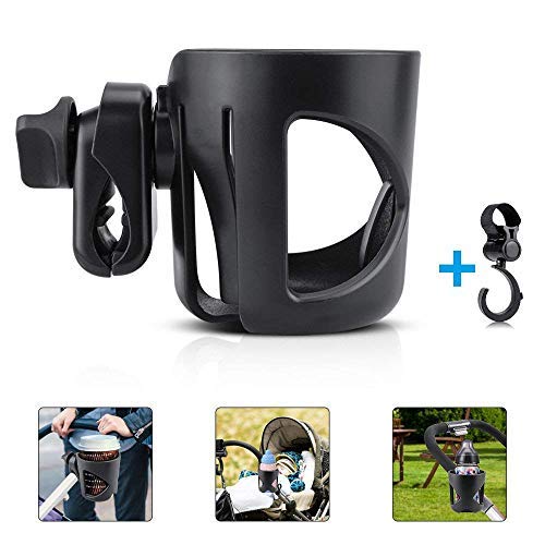 Universal Stroller Cup Holder - Flytaker Adjustable Baby Bottle Holder with Stroller Hook | Perfect for Strollers, Shopping Carts & Baby Carriers | Keep Drinks Secure While Walking or Jogging