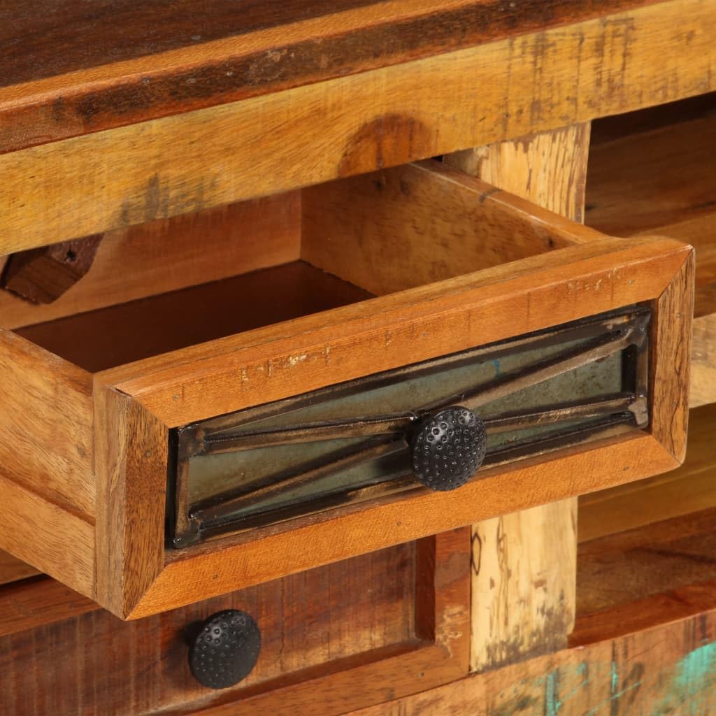 vidaXL Classic-Style TV Cabinet - Solid Reclaimed Wood Entertainment Center with Built-in Storage | Handmade Industrial Design for Living Room & Home Theater Setup