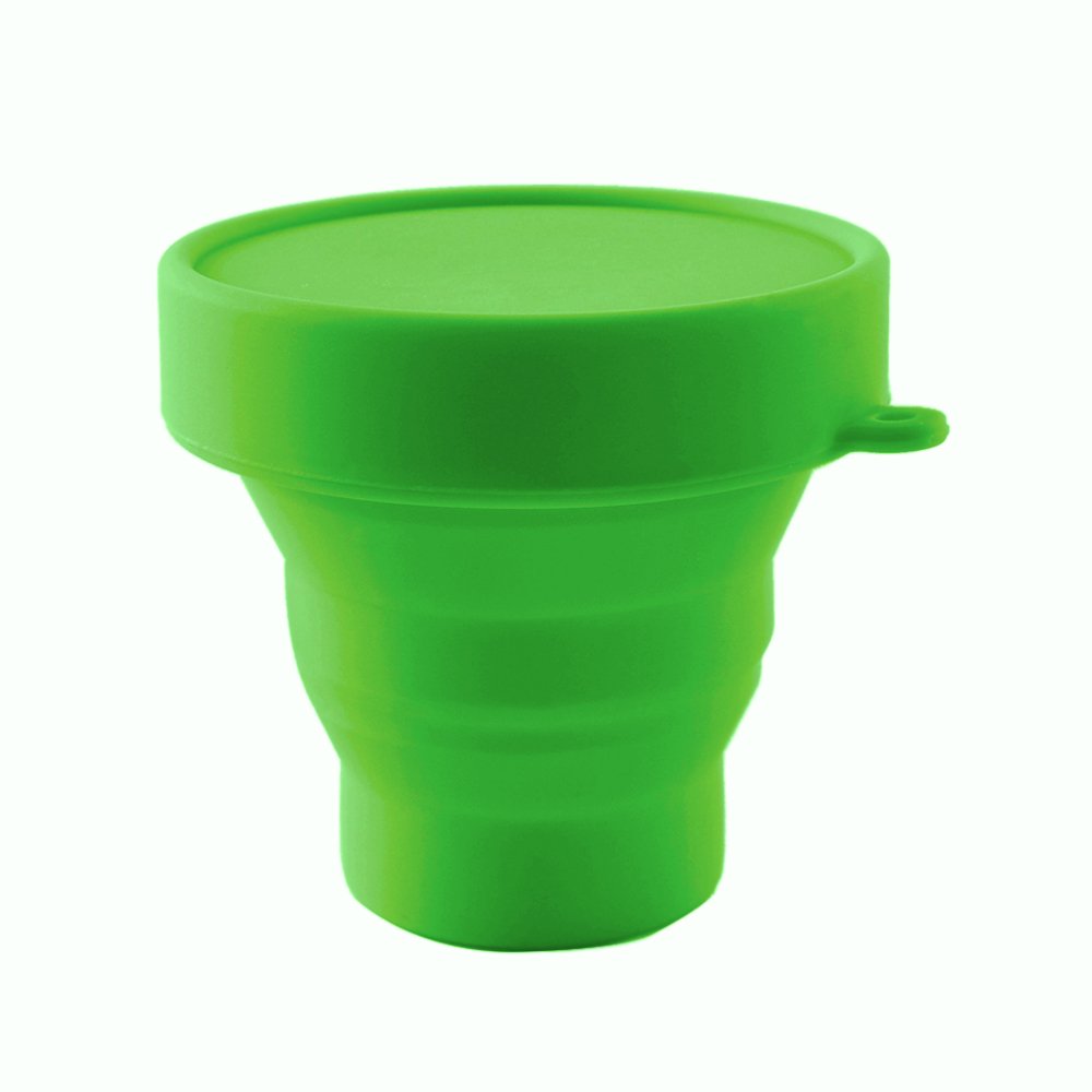 LUCKY CLOVER Foldable Silicone Menstrual Cup Sterilizer and Storage Case - Portable Travel-Friendly Design for Diva Cup and Menstrual Cups (Green) | Perfect for Home, Travel, and On-the-Go Hygiene