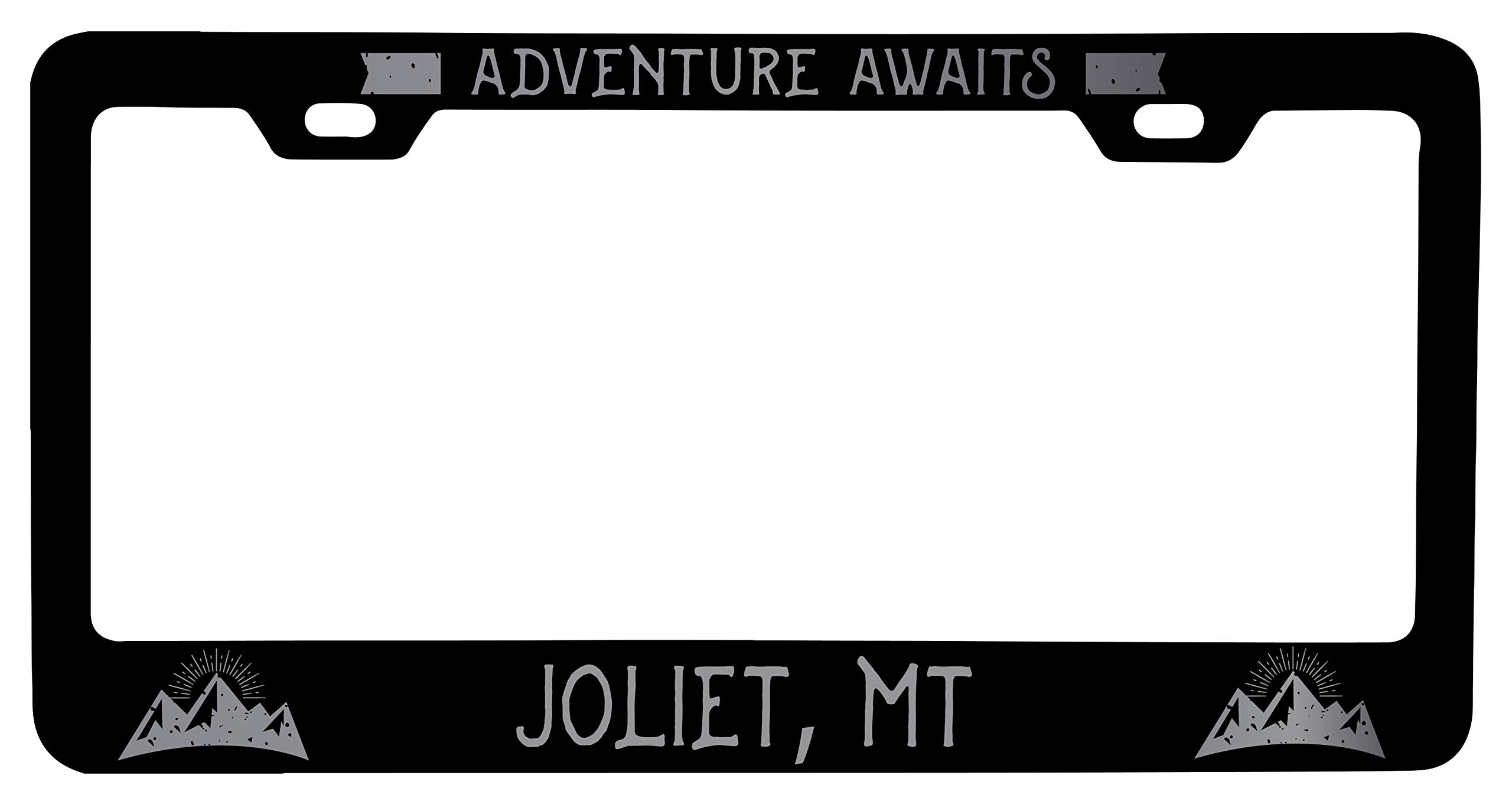 Joliet Montana Laser Etched Vanity Black Metal License Plate Frame - Personalized Car Accessory for Trucks, SUVs & Vehicles - Perfect for Gifts & Customization