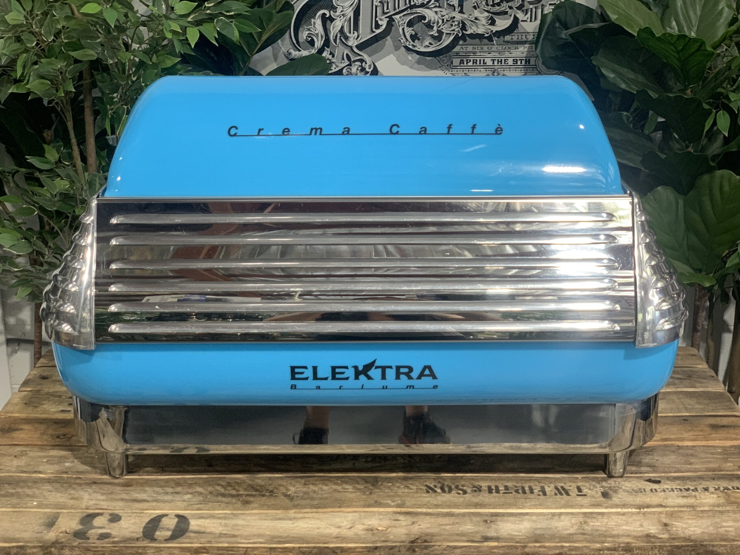 Elektra Barlume 2 Group Blue Espresso Machine - Professional Coffee Maker for Home & Cafe Use