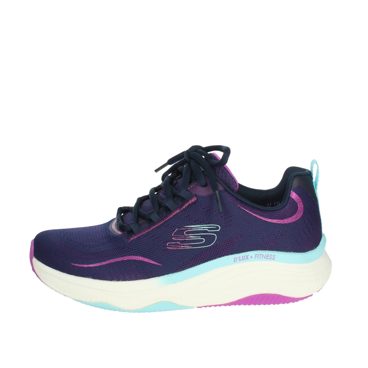 Skechers Women's D'Lux Fitness Sneakers - Navy & Multi-Color Running Shoes for Women, Size 3 UK (6 US) - Perfect for Gym, Walking & Casual Wear