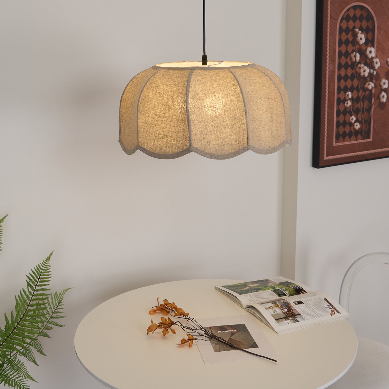 Handmade Banana Leaf Pendant Light - Natural Rattan Hanging Lamp for Boho Home Decor, Living Room, Bedroom & Patio Lighting
