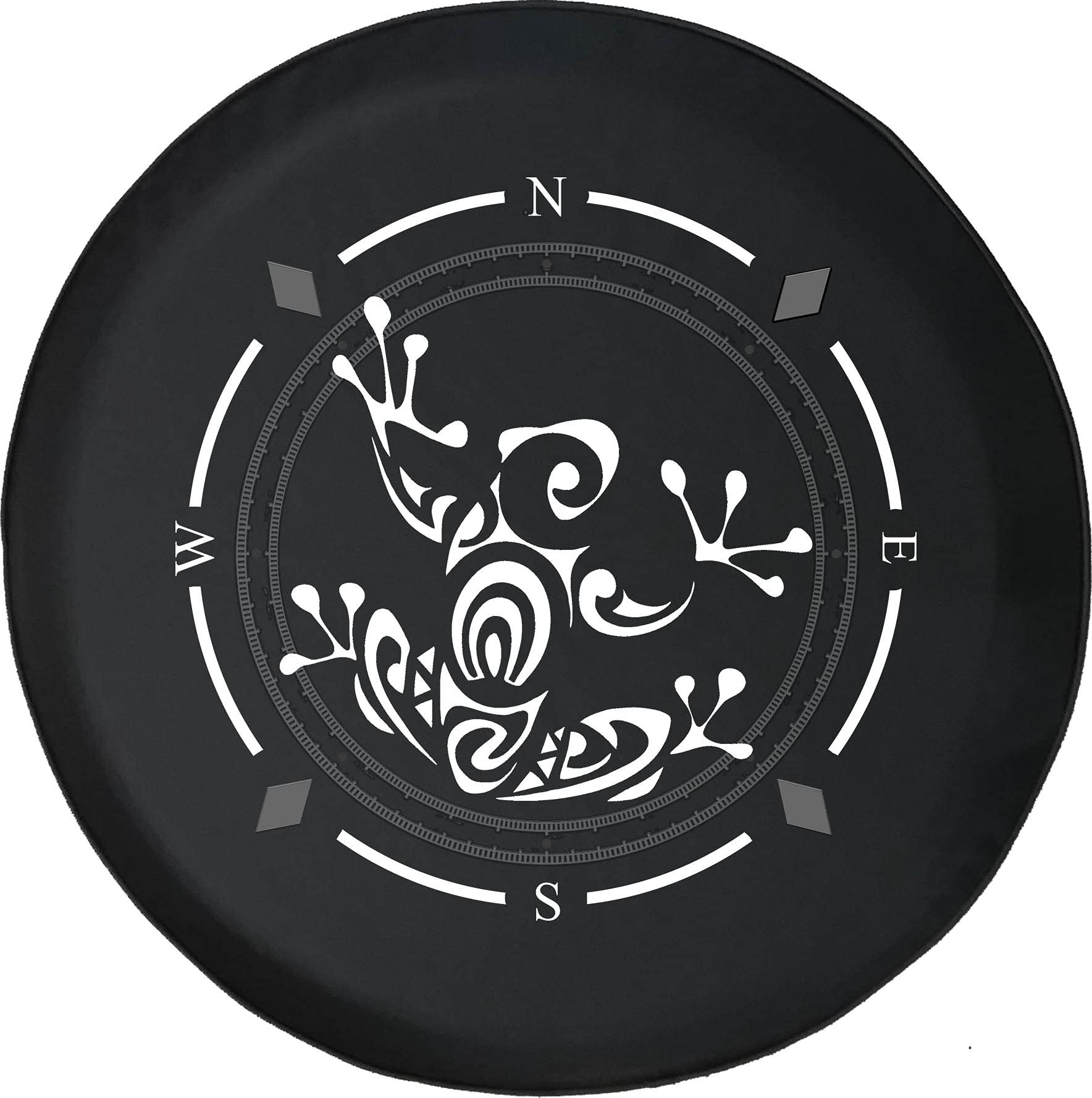 American Unlimited Spare Tire Cover with Compass & Tree Frog Design - Waterproof SUV, RV, Trailer Wheel Cover for Rainforest & Endangered Species Lovers | Perfect for Off-Road Adventures & Beach Camping