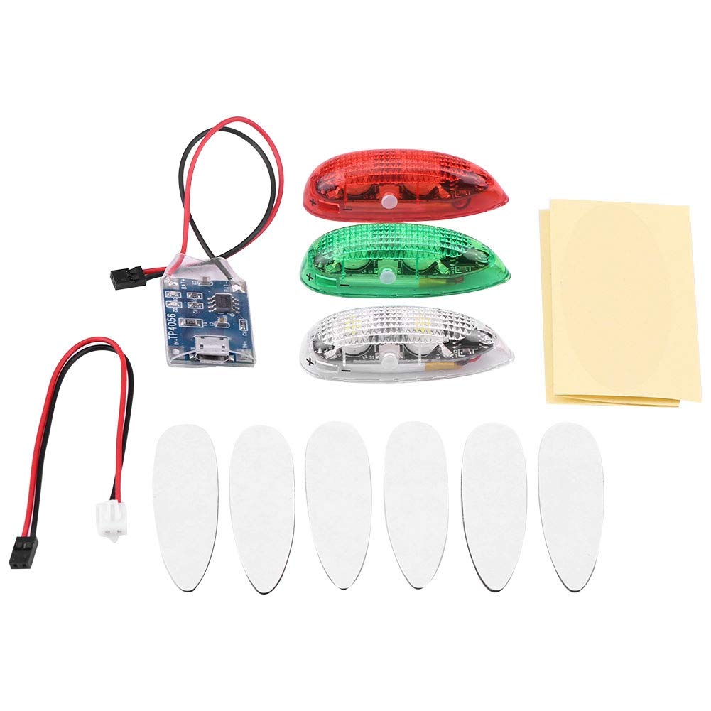 Super Bright LED Light Kit for RC Drones & Airplanes - 3Pcs Flash Lights for Helicopters, Fix Wing Aircraft - Perfect for Night Flying & Aerial Photography