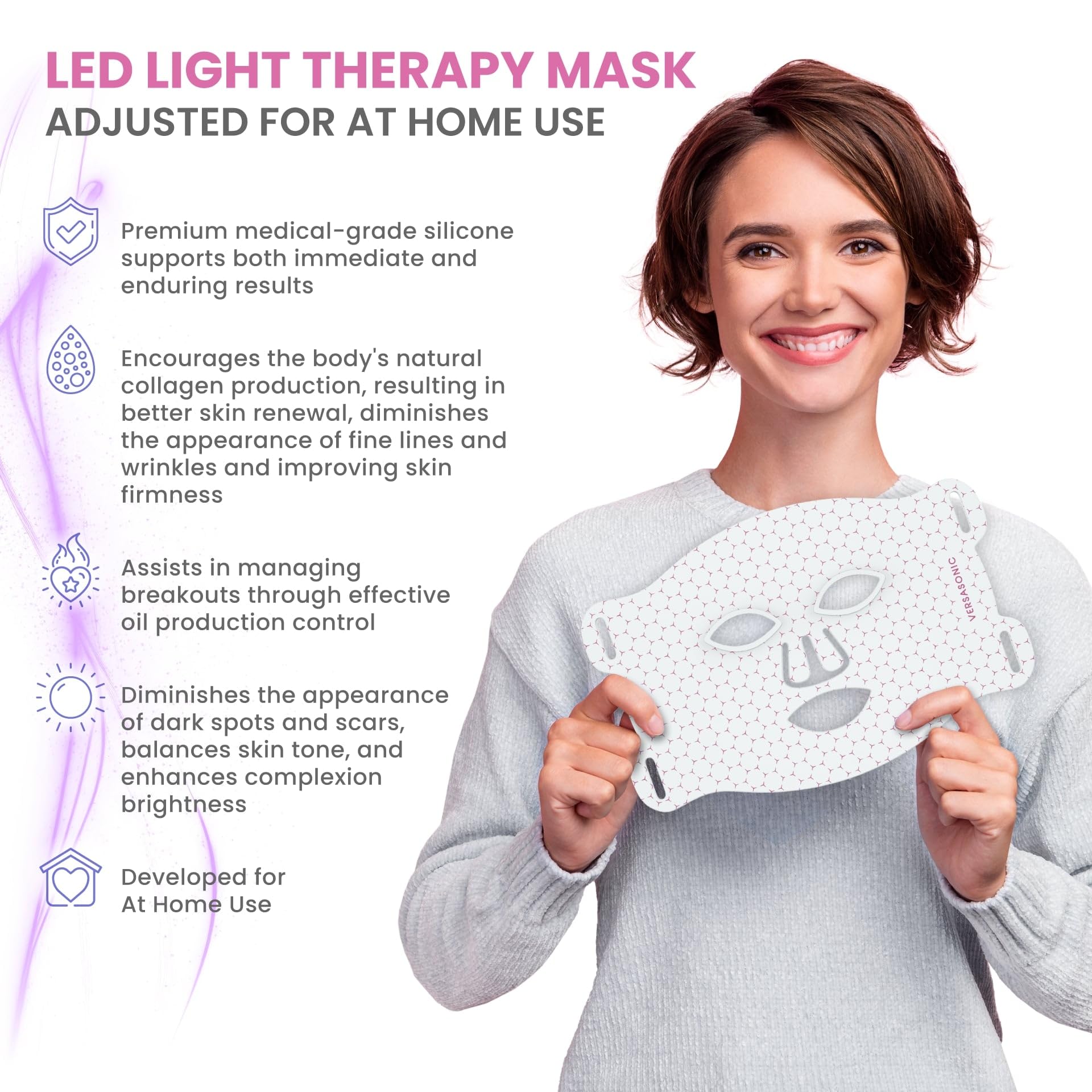 Premium Red Light Therapy Mask for Face - LED Facial Skin Rejuvenation & Anti-Aging Treatment - Red Light Therapy Device for Wrinkles, Acne & Collagen Boost - Perfect for Home Spa & Skincare Routine