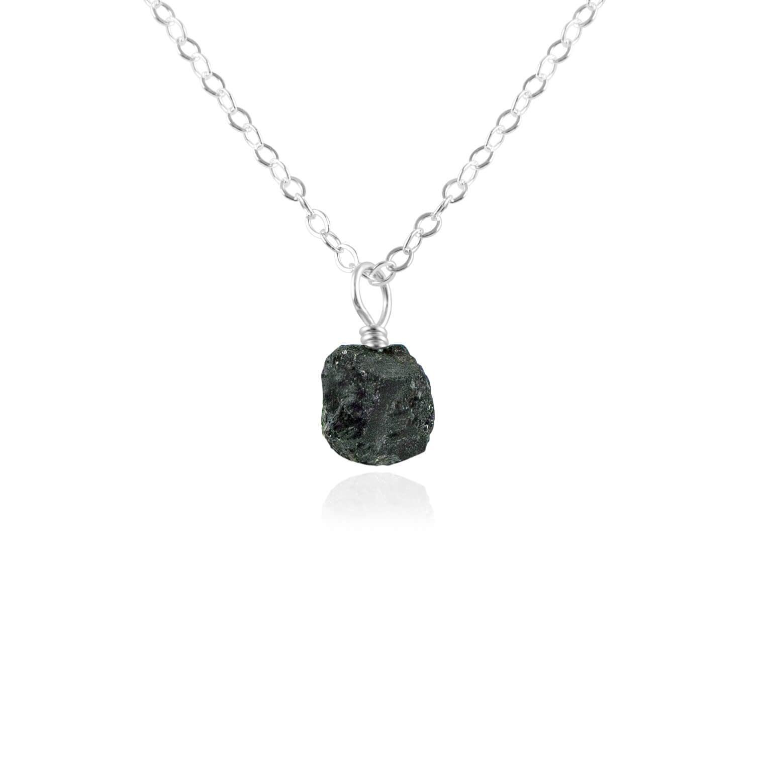 Natural Tiny Raw Black Tourmaline Pendant Necklace for Women - Healing Crystal Jewelry for Protection & Energy Cleansing | Perfect for Meditation, Yoga & Spiritual Gifts