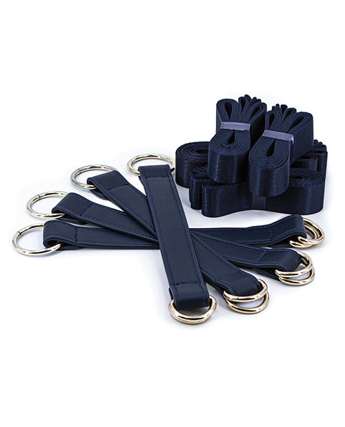 Bondage Couture Tie Down Straps - Premium Blue Restraint Straps for BDSM, Bondage Play & Bedroom Accessories - Perfect for Couples, Spice Up Your Intimate Moments