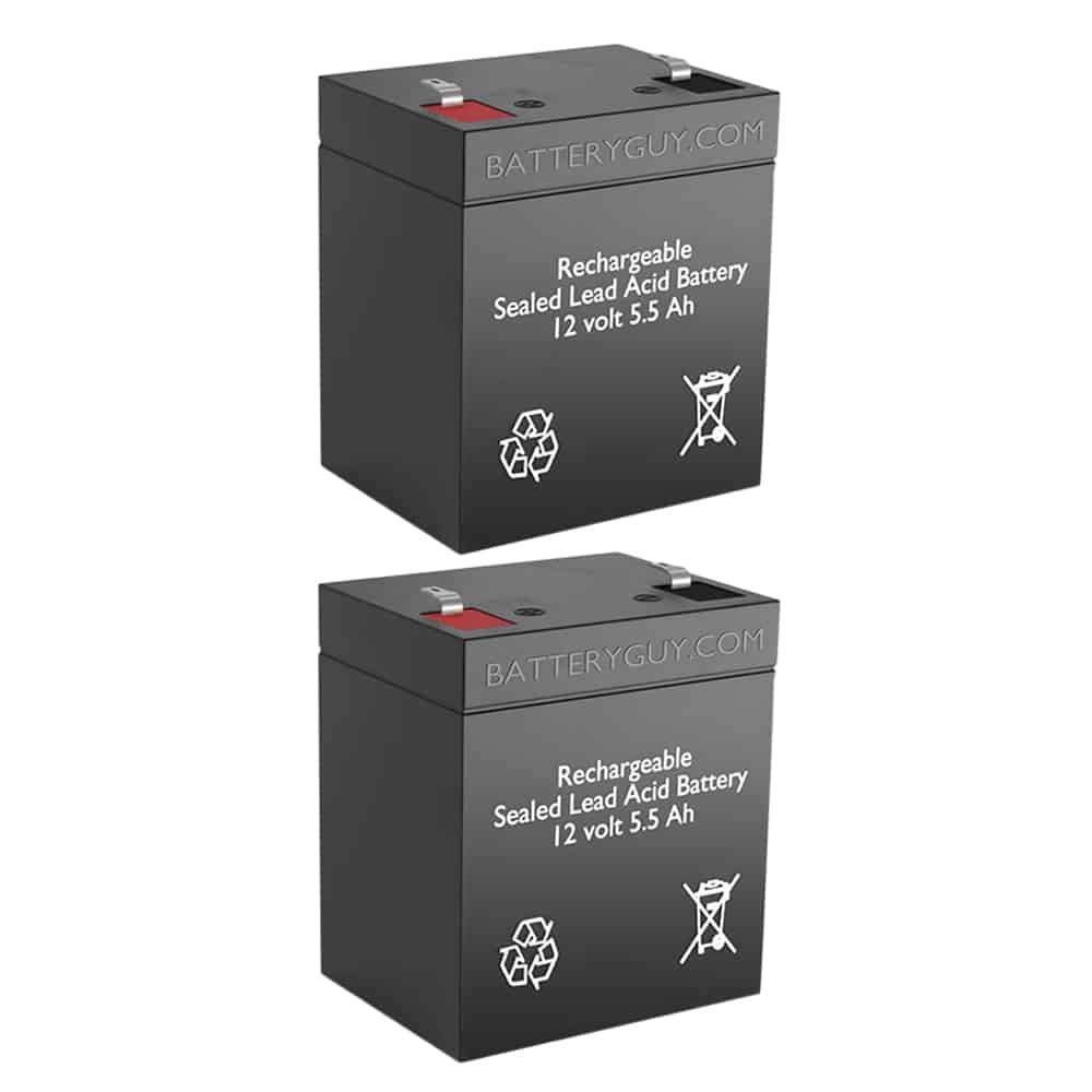 HR1221W Replacement 12V 5.5Ah SLA Battery - 2 Pack Rechargeable High Rate Sealed Lead Acid Batteries for UPS, Emergency Lights, Security Systems & Medical Equipment