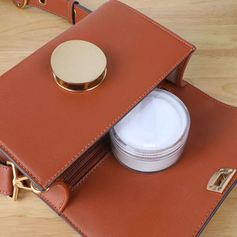 2 Pcs 50g Empty Transparent Loose Powder Case - Refillable Makeup Powder Box with Sifter, Lid & Powder Puff | Portable Cosmetic Container for Travel, Home & Professional Makeup Kit