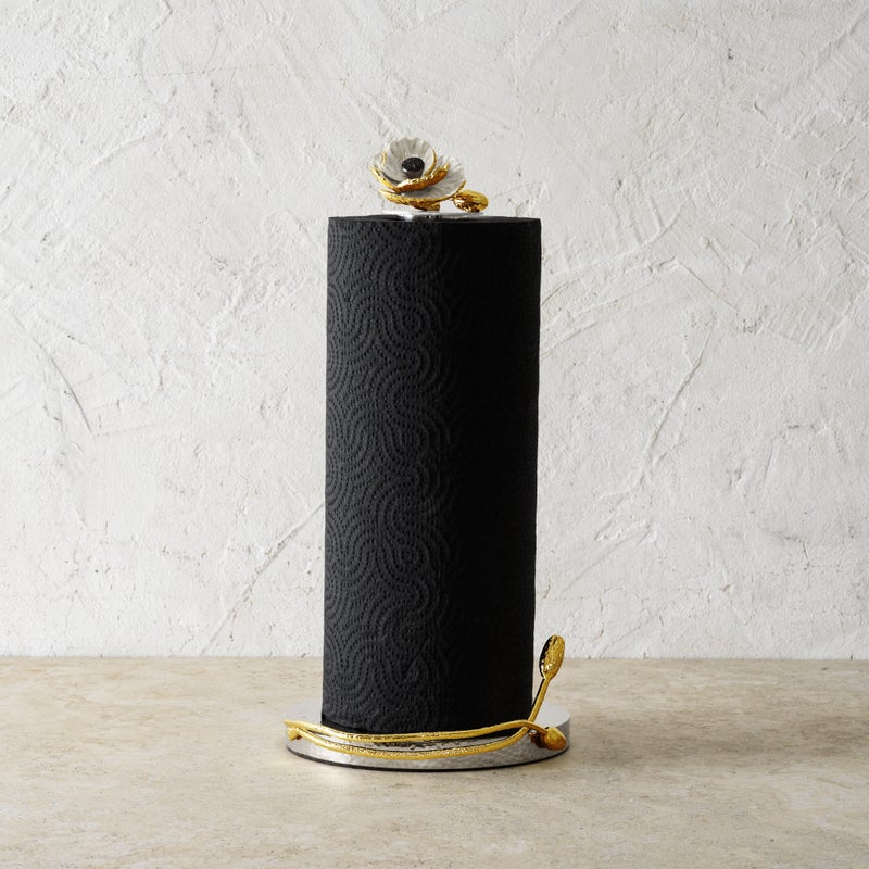 Stainless Steel Anemone Paper Towel Holder - Elegant & Functional Kitchen Organizer for Countertop or Wall Mount - Perfect for Home, Office, or Restaurant Use