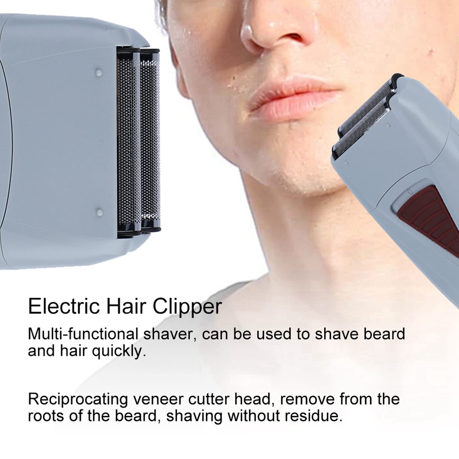 Professional Rechargeable Electric Hair Clipper for Men - Cordless Hair Trimmer with Double Head & Reciprocating Shaver - Perfect for Home Haircuts, Beard Trimming & Grooming (Black)