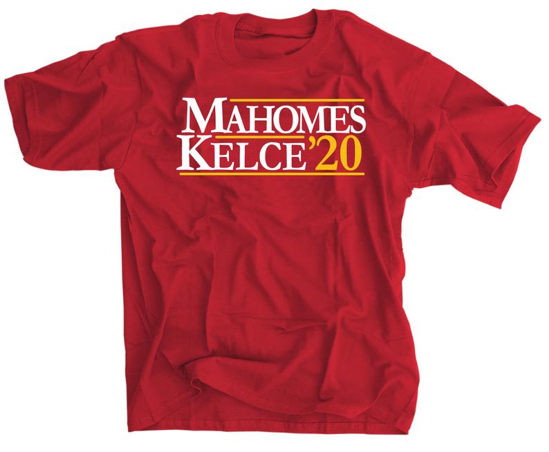 Mahomes and Kelce For President 2020 Election T-Shirt - Funny NFL Football Fan Gift for Chiefs Supporters, Political Humor Apparel