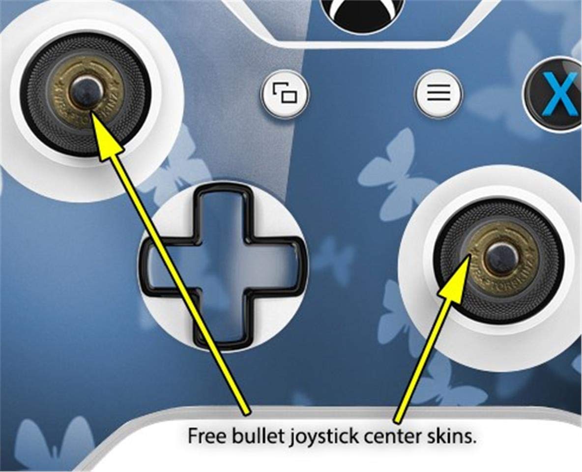 WraptorSkinz Decal Vinyl Skin Wrap for XBOX One S/X Controller - Bokeh Butterflies Blue Design | Custom Protective Cover | Gaming Accessory | Perfect for Gaming Enthusiasts & Gift Giving (Controller Not Included)