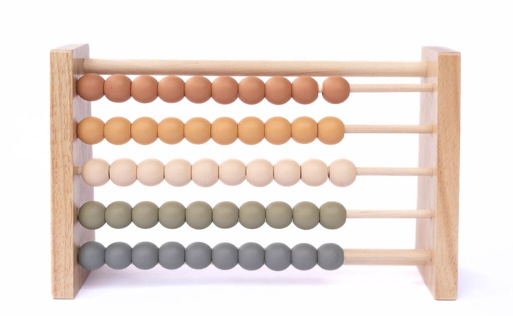 Boho Abacus - Wooden STEM Toy for Toddlers - Montessori Math Learning Beads - Modern Educational Toy for Kids - Boho Nursery & Playroom Decor - Perfect for Home, Classroom, and Preschool Learning Activities