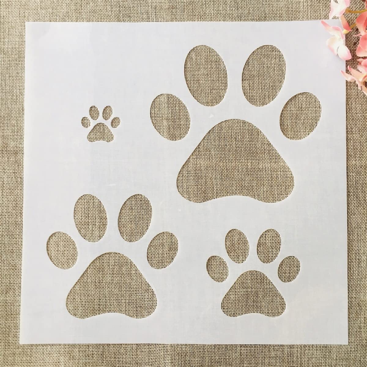 Reusable DIY Pet Paw Stencils for Painting on Wood - 30x30cm Layering Templates for Wall Art, Furniture & Crafts - Perfect for Home Decor, DIY Projects & Custom Gifts