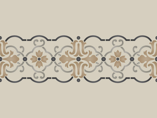 Granada Border Stencil for Walls - DIY Home Decor Painting Template - Perfect for Nursery, Bedroom, and Living Room Accent Walls