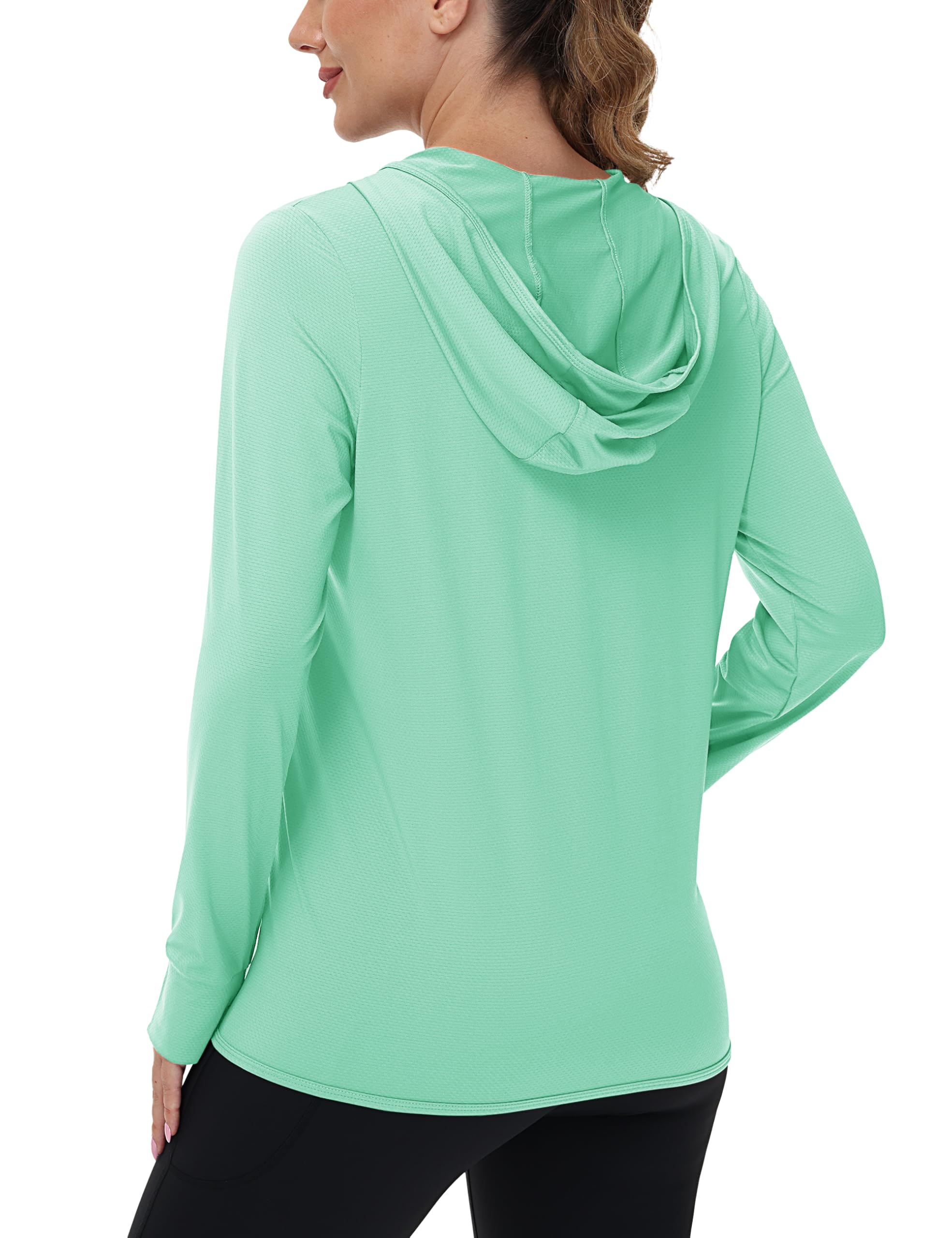 TACVASEN Women's UPF 50+ Sun Protection Hoodie - Lightweight Zip Up UV Shirt with Long Sleeves for Hiking, Running & Outdoor Activities