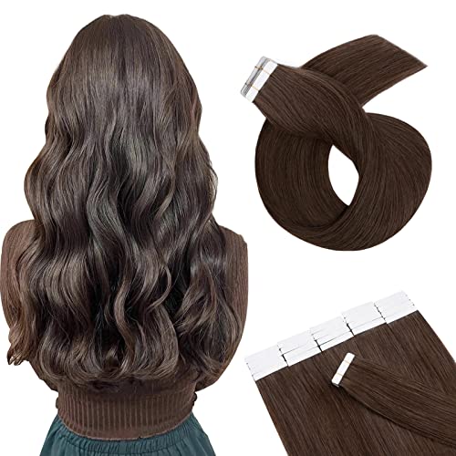 Hairro Tape in Hair Extensions 100% Human Hair 22 Inch Long Straight - 100g 40pcs/pack #4 Medium Brown Thin Silky Seamless Skin Weft - Perfect for Daily Wear, Parties & Special Occasions