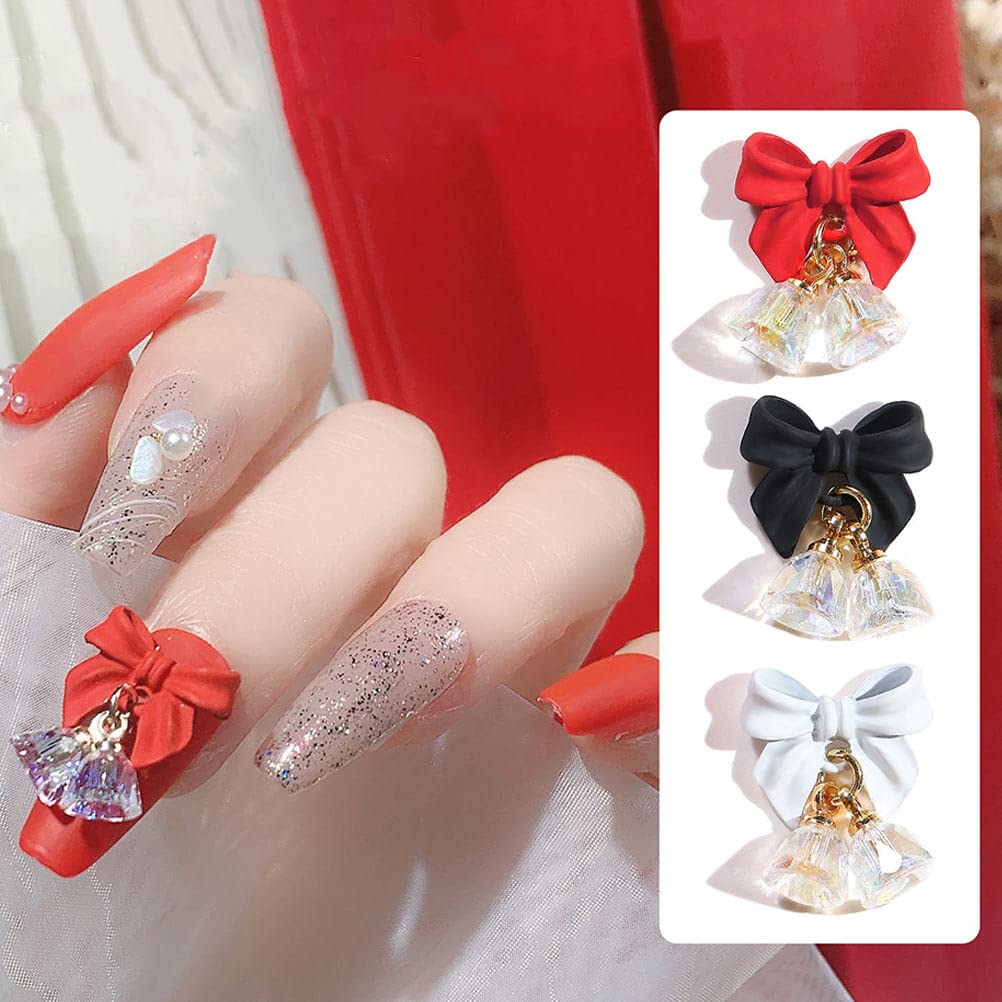 EXCLUZO 6Pcs 3D Nail Art Charms - Nail Decorations & Accessories for DIY Manicure, Nail Salon, Party & Wedding Nail Art Designs