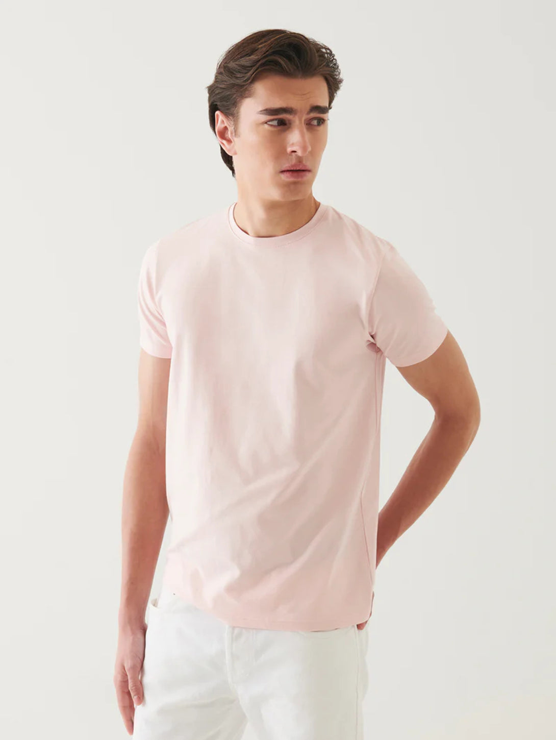 Premium Pima Cotton Crew Neck T-Shirt for Women | Soft & Breathable Powder Pink Tee | Casual Wear, Layering & Everyday Comfort
