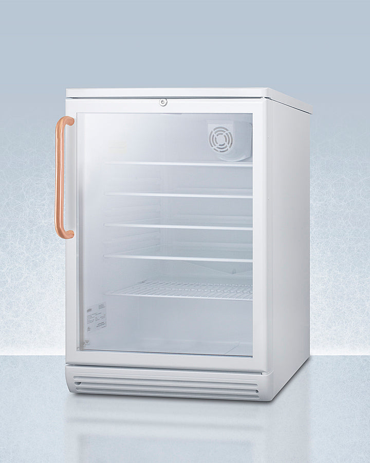 Accucold 24-Inch Wide Beverage Refrigerator with Antimicrobial Pure Copper Handle - SCR600GLTBC - Perfect for Home Bars, Basements, and Entertaining Spaces