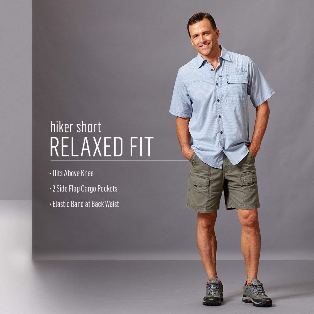 Wrangler Authentics Men's Canvas Utility Hiker Shorts - Durable Outdoor Work & Hiking Shorts for Men - Perfect for Camping, Fishing & Adventure Activities