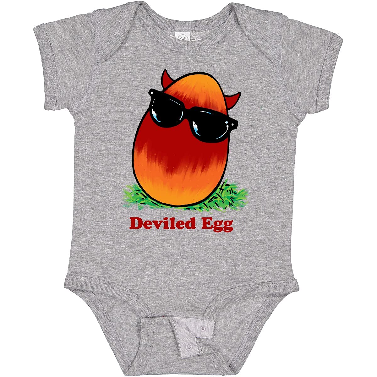 Inktastic Easter Red and Orange Devil Egg Horns Baby Bodysuit - Cute Halloween & Easter Outfit for Infants & Toddlers