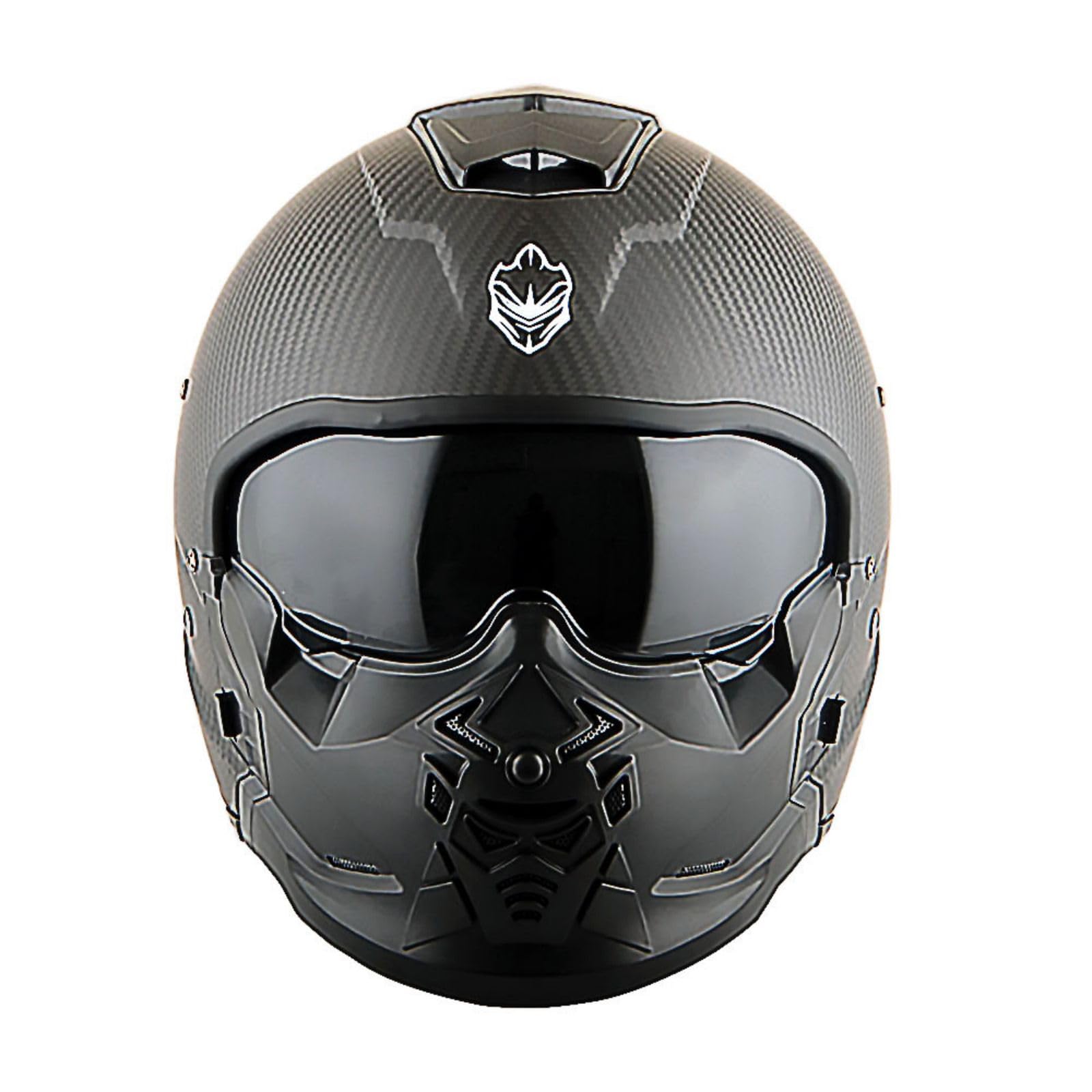 Martian Genuine Carbon Fiber Motorcycle Helmet HB-B2 - DOT Approved Full Face & Open Face Glossy Black - Lightweight & Durable for Street Riding, Racing & Cruising