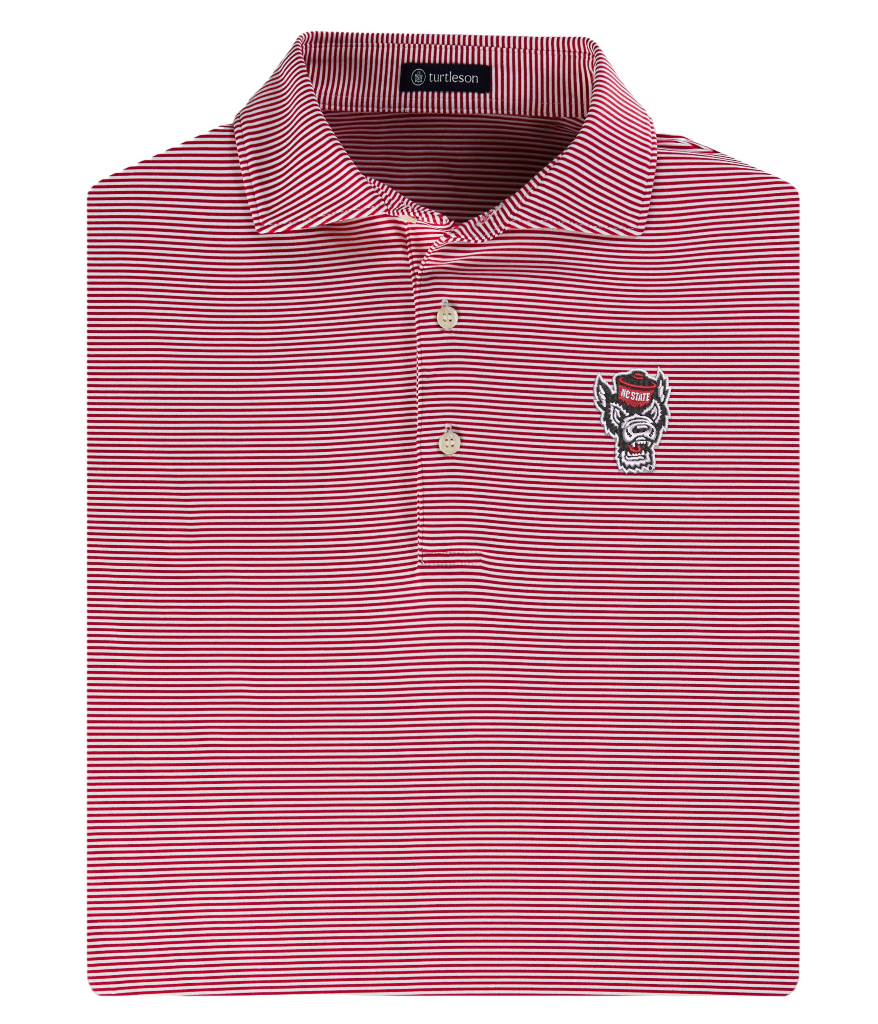 Andrew Stripe Polo Shirt - NC State Wolfpack Men's Casual Short Sleeve Golf Shirt for Sports & Everyday Wear