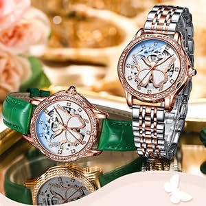 Elegant Reginald Women's Fashion Watch - Waterproof Butterfly Skeleton Dial Automatic Mechanical Dress Watch for Casual & Formal Occasions | Perfect for Office, Date Night & Special Events