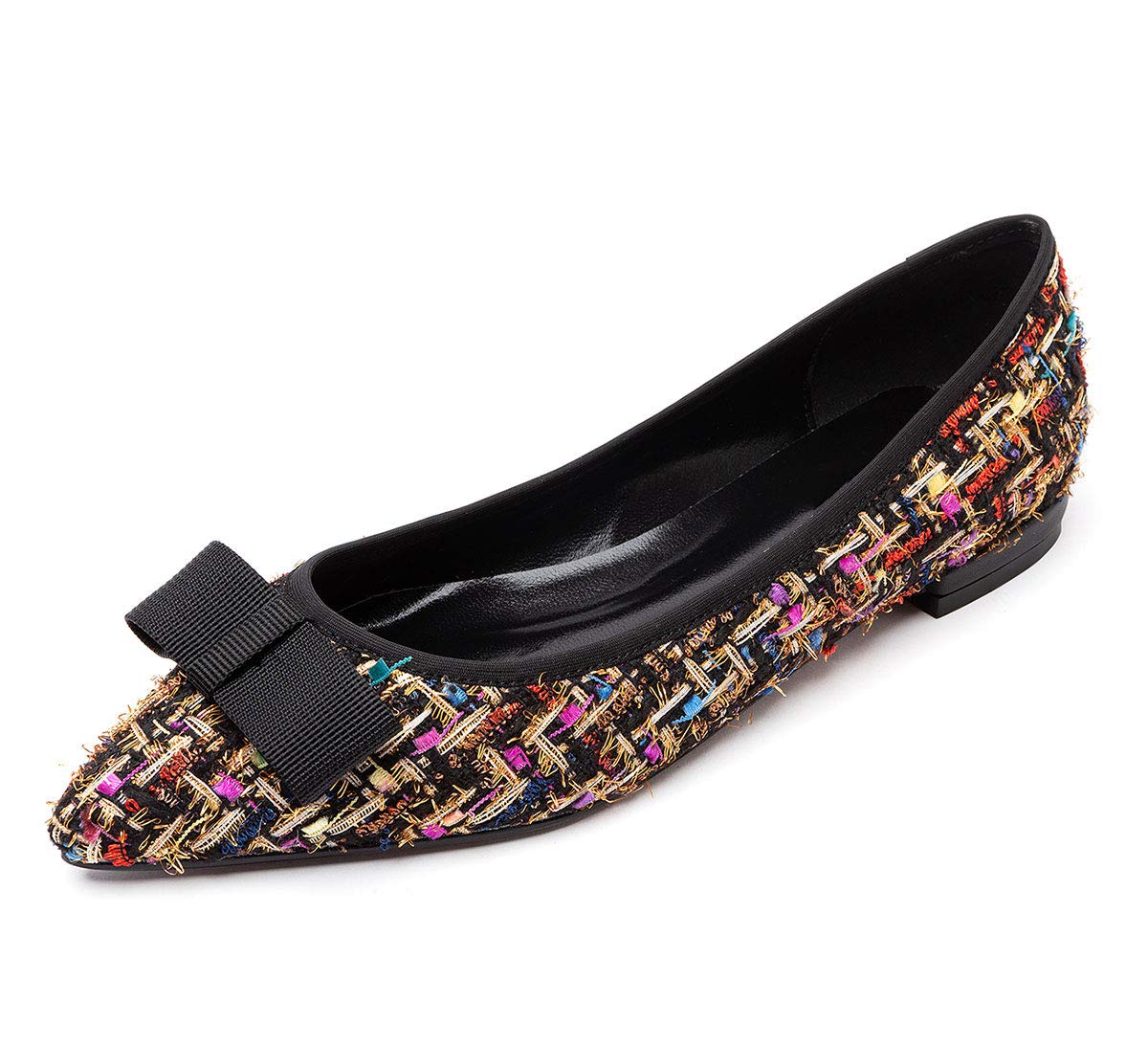 Castamere Women's Comfortable Ballet Flats - Pointed Toe Slip-On Pumps with Bow Knot for Work, Office & Dressy Occasions