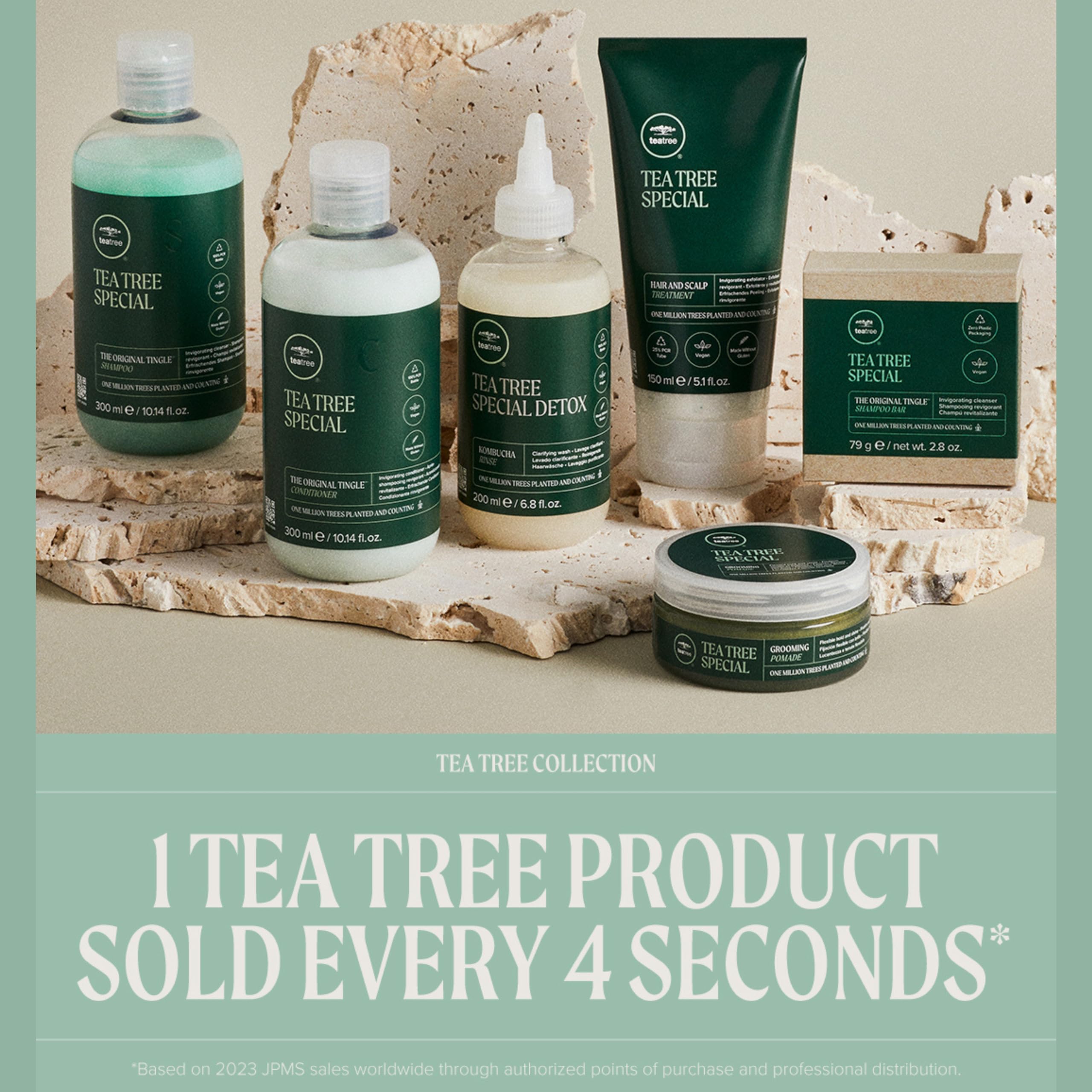 Tea Tree Oil Shampoo & Leave-In Conditioner Set - 33.8 fl oz Bundle for Dry Scalp & Hair Growth | Dandruff Treatment & Scalp Care for Men & Women | Daily Moisturizing Hair & Body Wash