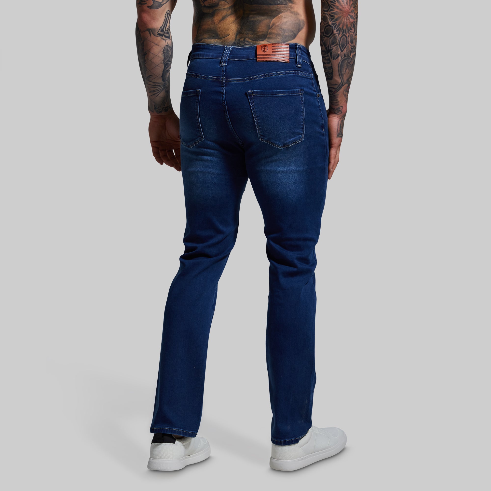 FLEX Stretchy Athletic Fit Jeans for Men - Dark Wash Denim Pants | Comfortable & Durable for Workout, Gym & Casual Wear