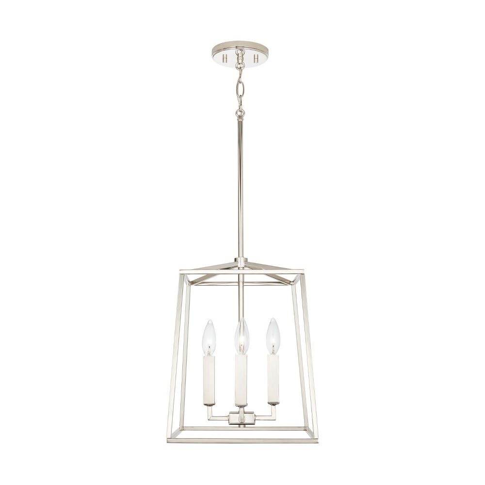 Capital Lighting 537641MB Thea Lantern Foyer Pendant Light Fixture - 4-Light 240W Matte Black Chandelier - 15