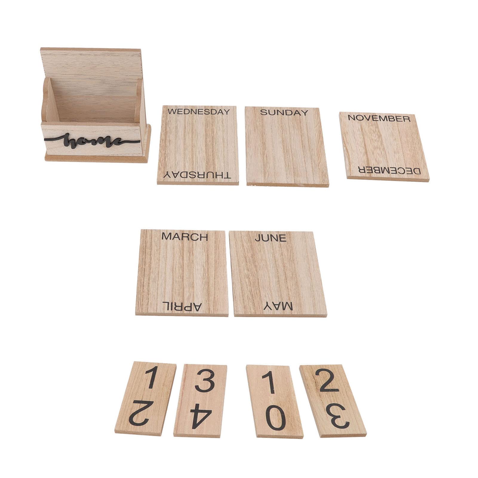 Handcrafted Wooden Perpetual Desk Calendar - Durable, Retro & Reusable for Office, Home & Workspace | Perfect for Daily Planning & Organization