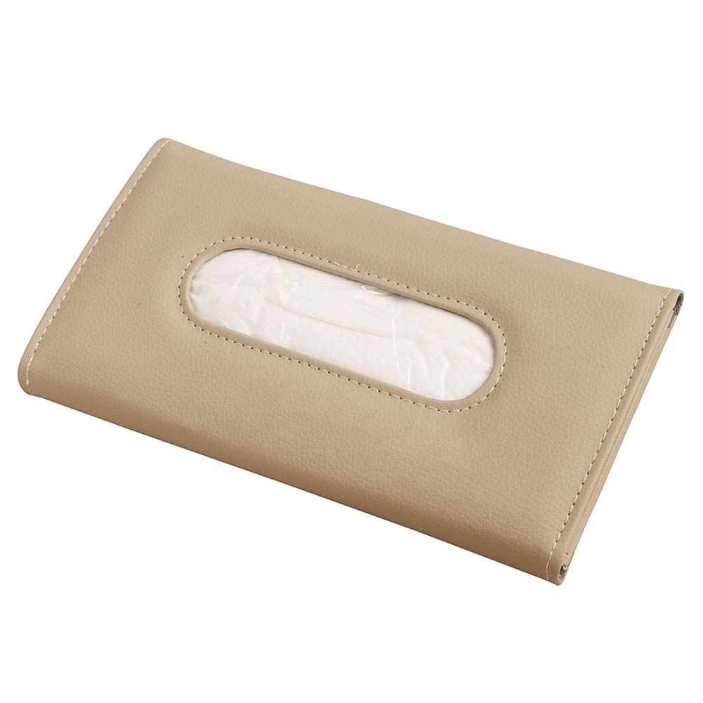 Premium PU Leather Car Tissue Holder - Sun Visor Napkin Organizer, Backseat Tissue Case for Vehicles, Perfect for Road Trips and Daily Commutes